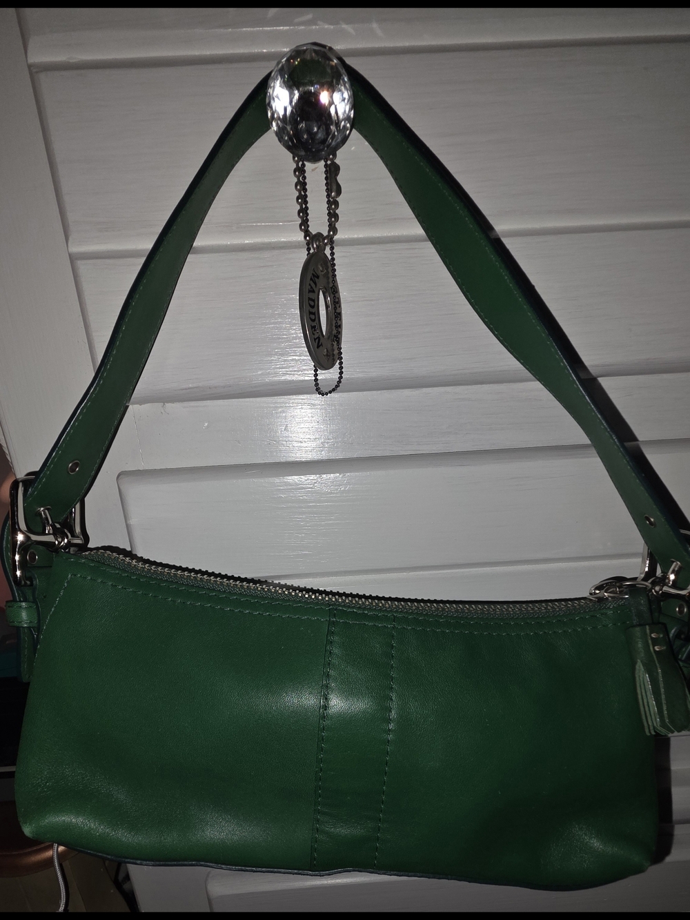 Coach Green Leather Shoulder Bag - Small - Picture 6 of 7